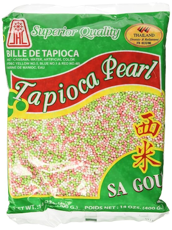 Tapioca Pearls, Tapioca Balls, Tapioca Pearls Small 14 Oz. Bags, Made From Cassava, Gluten-free (3 Pack) (Rainbow)