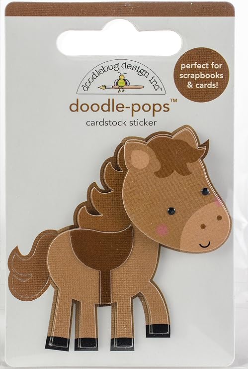 Doodlebug Doodle-Pops 3D Stickers Giddy Up, Multicolor