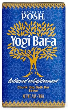 Perfectly Posh - Yogi Bar-a Chunk Big Bath Bar - Moisturizing Soap Shea Butter, Olive Oil & Palm Oil for Soft Hydrated Skin - White Floral Musk - 199g