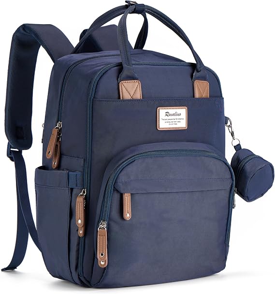 RUVALINO Baby Diaper Bag Backpack with Changing Pad, Baby Shower Gifts | Baby Essentials, Waterproof Travel Baby Bags for Mom Dad Girl Boy, Insulated Bottle Holders, Pacifier Case, Large Capacity