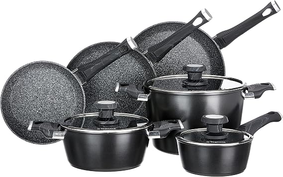 Tognana WS79109SPHA Sphera Cookware Set, Aluminium Stainless Steel Glass