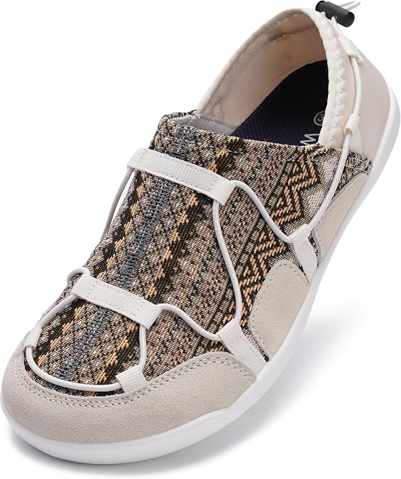 WHITIN Womens Wide Minimalist Barefoot Shoes | Zero Drop | Patchwork Design Sneaker