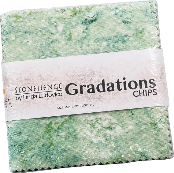 Linda Ludovico Stonehenge Gradations II Pine Ridge Chips 42 5-inch Squares Charm Pack Northcott, Assorted, CGRAD42-78