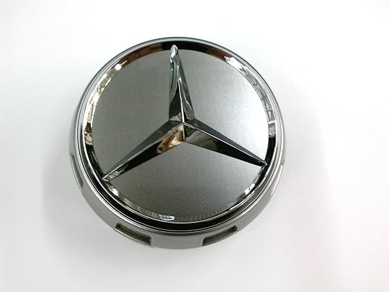 Genuine Mercedes Silver Center Cap, New Raised Design.