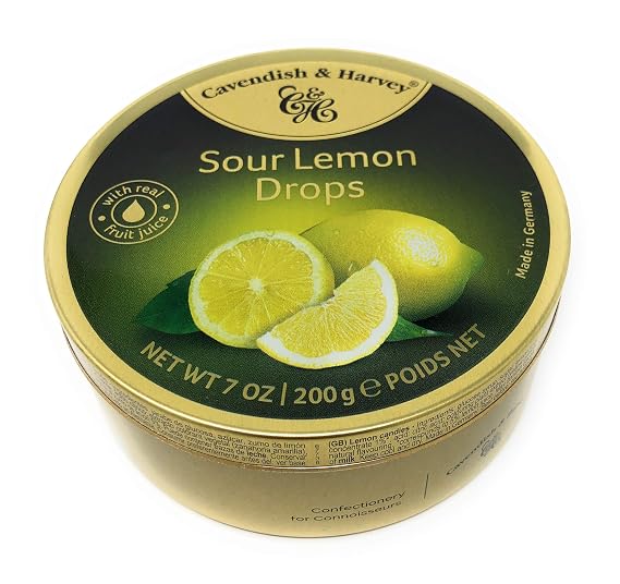 Cavendish & Harvey | Sour Lemon Hard Candy Drops | 7 Ounce Tin