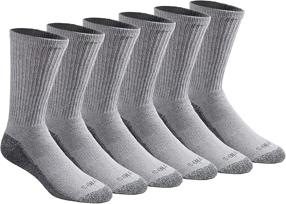 Dickies Men's Dri-tech Original Moisture Control Crew Socks, Available in M-xxl (6, 12, 18 Pairs)