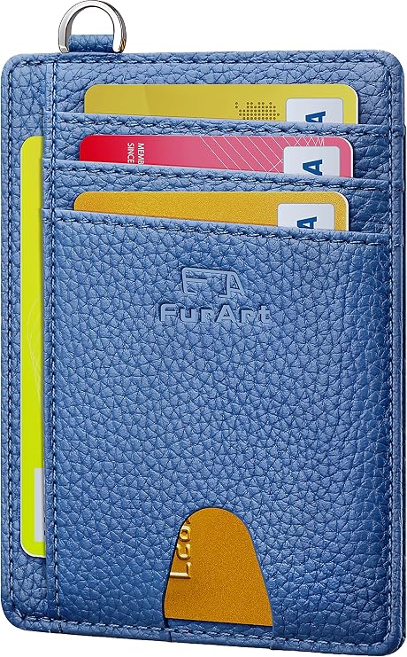 FurArt Slim Minimalist Wallet RFID Credit Card Holder for Men | slim minimalist compact rfid id window thin