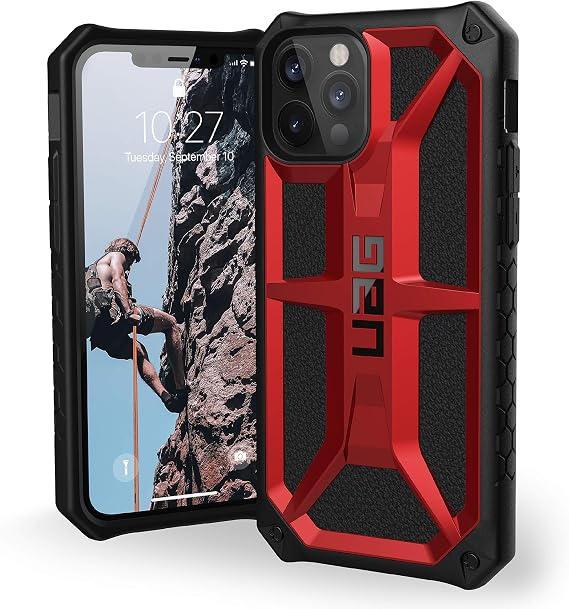 URBAN ARMOR GEAR UAG Design for iPhone 12 Case/iPhone 12 Pro Case, 6.1-inch Screen Rugged Lightweight Slim Shockproof Premium Monarch Protective Cover, Crimson