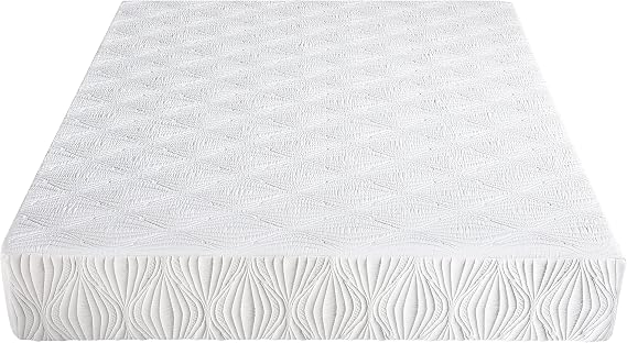 8-Inch Gel Infused Polyester Memory Foam Mattress - Gel Beads for Temp Regulation|Pressure Relief|Bed in a Box|Master/Guest Bedroom|White |King Size