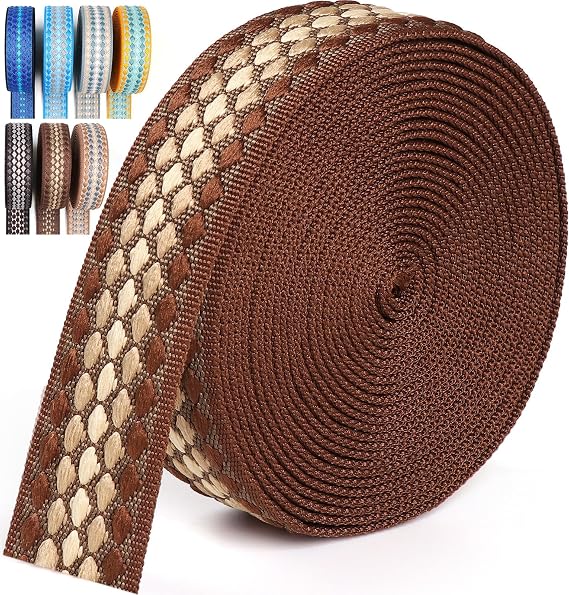 1.5 Inch Webbing -Cotton Webbing 1.5 Inch Brown 6 Yards- 1.5" Nylon Webbing Straps for Bags Purse Crafts Pet Collars Belt 1 1/2 Inch