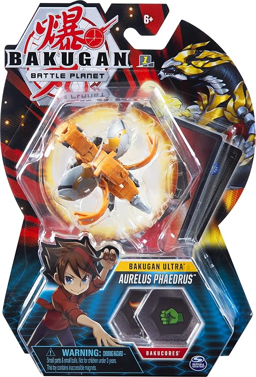 Bakugan Ultra Aurelus Phaedrus 3" Collectible Action Figure and Trading Card for Ages 6+