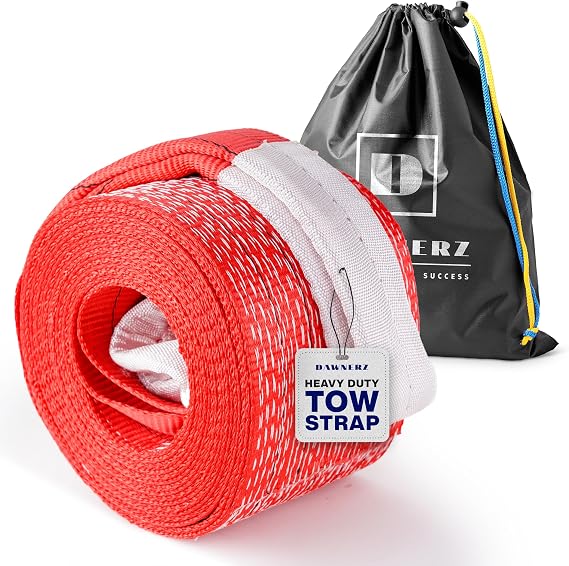 Heavy Duty Tow Strap 20 ft 85000 lbs Minimum Break Strength | Recovery Tow Rope 6 m 42 Tons for Truck Bus Tractor