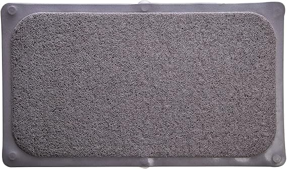 BINO | Loofah Non-Slip Bath Mat for Tub - Grey | Spa-Inspired Comfort, Quick-Drying, Secure Suction Cups | Exfoliating Shower Mat for a Luxurious and Safe Bathing Experience