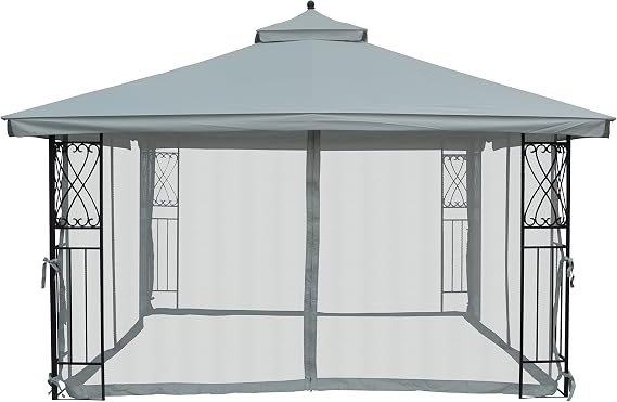 Universal 10' x 12' Gazebo Replacement Mosquito Netting (Grey)