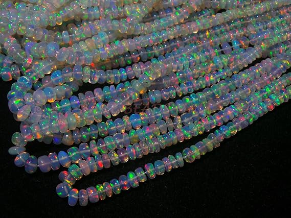 Artist Unknown Ethiopian Opal Beads - Natural Fire Opal Rondelles 2.5-4.5Mm, 16 Inch Strand, Si-1170 for Jewelry Making
