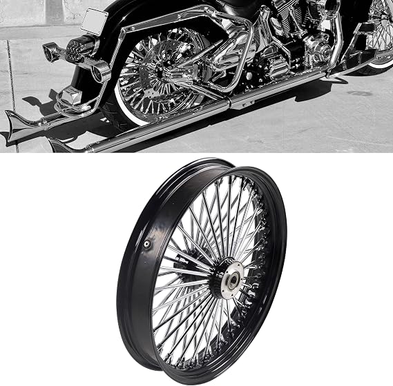 FatFlex Front Wheel for Harley Softail Slim Fat Boy Dyna 21 x 3.5 | Fits 2008-up ABS models with 3/8 stainless steel spokes and anti-rust construction for custom riding.