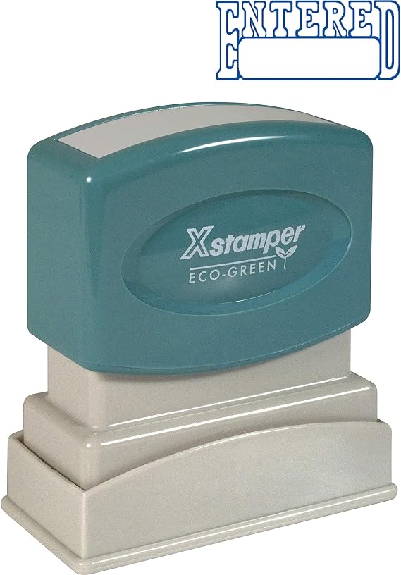 SHACHIHATA INC Entered Ink Stamp, 1/2 x 1-5/8 Inches, Blue Ink (XST1205)