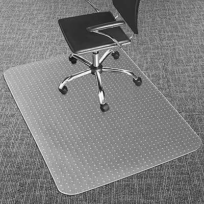 LeapYouth Office Chair Mat for Carpets, Clear Desk Floor Mat for Low, Flat and No Pile Carpeted Floors, Thick and Sturdy Carpet Protector for Desk Chair 48 X 36 Rectangle
