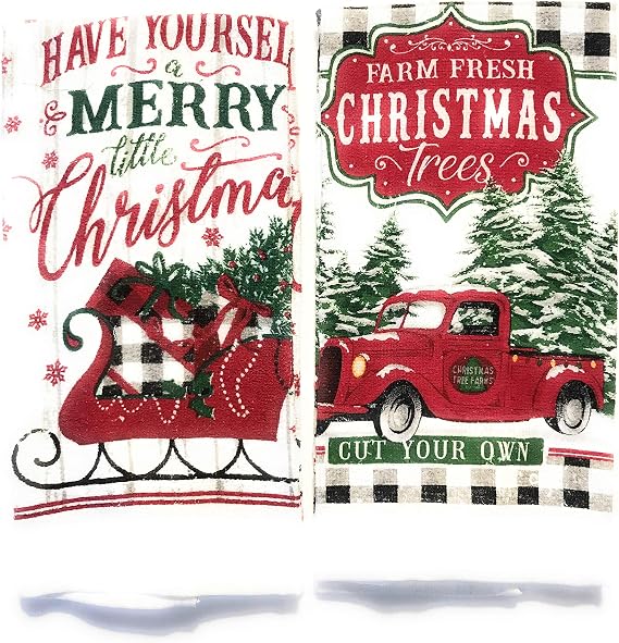 Dolgencorp Christmas Kitchen Towel Set 2 PK (Have a Merry Christmas)
