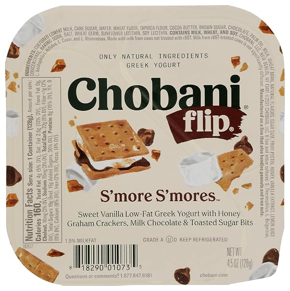 Chobani Flip Low-Fat Greek Yogurt Chocolate S'more S'mores 4.5oz