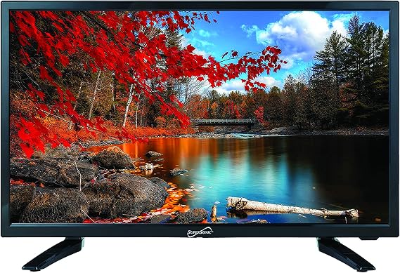 Supersonic SC-2411 23.6" DLED HDTV with Built-in Dual Tuners, HDMI Input, 1080p Resolution, 178 Viewing Angle, USB Compatible, Remote Control and AC/DC Compatibility