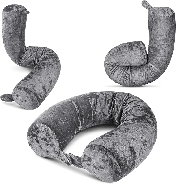 Cloudz Flex Universal Memory Foam Travel Neck and Body Pillow - Grey