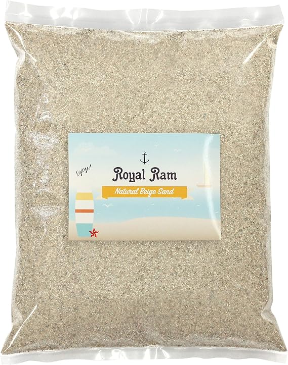 Royal Ram (5 Pounds) Natural Decorative Real Sand - Beige - for use in Crafts, Decor, Vase Filler, Aquariums and More!