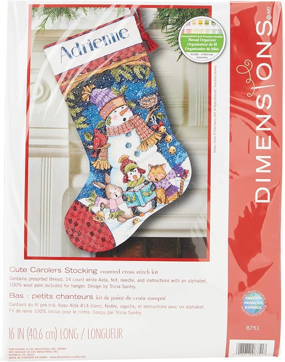 Dimensions Needlecrafts Counted Cross Stitch, Cute Carolers Stocking