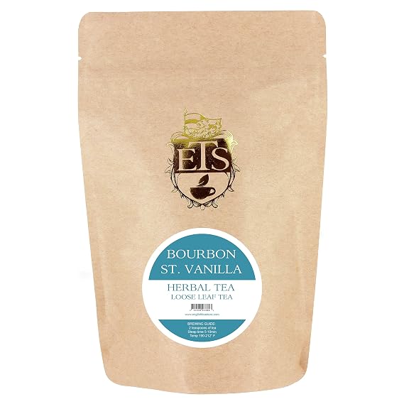 English Tea Store Bourbon St Vanilla Rooibos Tea, Caffeine Free, 4 Oz Pouch