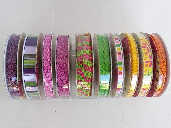 Set of 10 Specialty Ribbons Total 100 Yards