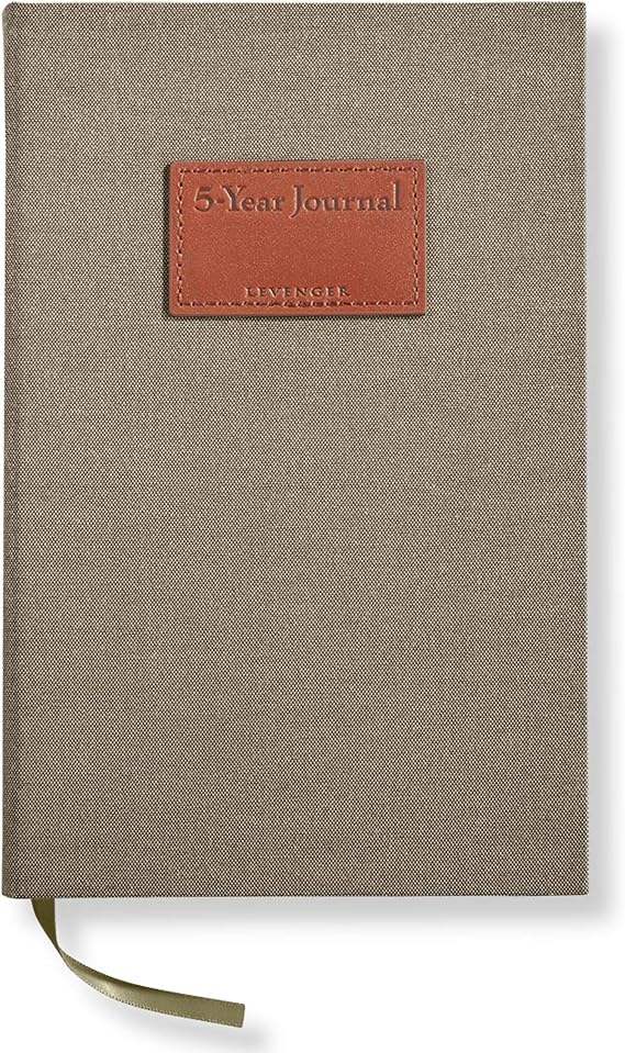 Levenger 5-Year Journal Memory, Page A Day Book, Daily Diary, Baby First Years, Parents, Writers, Editors Gift, Natural