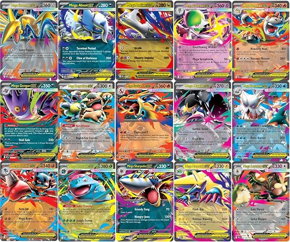 5 Pokemon - Mega Evolution ex Ultra Rare Card Lot - Assorted Variety - No Duplicates