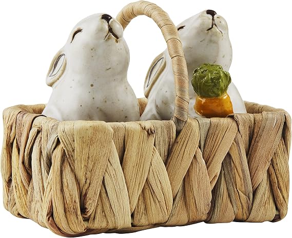 Mud Pie Easter Bunny Salt And Pepper Shaker Set, Bunny, 4.24" x 2.75", Cream