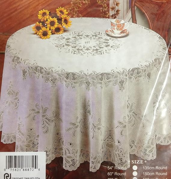 Crochet Vinyl Tablecloth (72"Round)