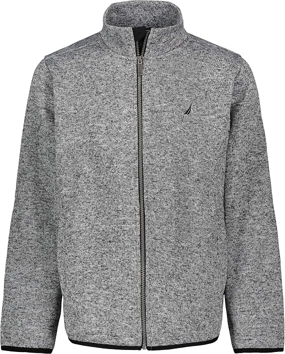 NAUTICA Boys' Full Zip Fleece Jacket, Kangaroo Pockets, Made With Lightweight Fleece