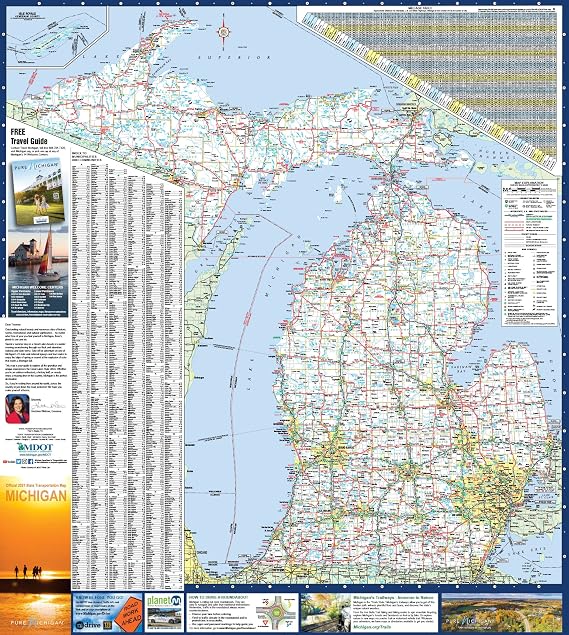36x40 Michigan State Official Executive Laminated Wall Map